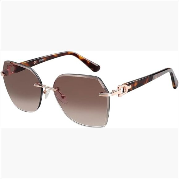 Oversized Rimless Sunglasses with Diamond Cutting Gradient Lens UV400 Protection main image 5